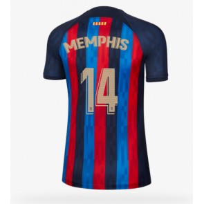 Barcelona Memphis Depay #14 kläder Kvinnor 2022-23 Hemmatröja Kortärmad